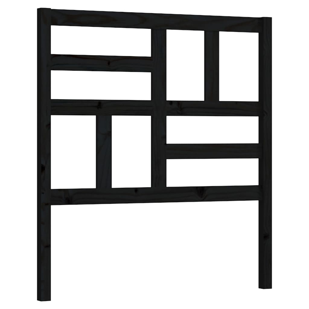 vidaXL Wezgłowie łóżka, czarne, 81x4x104 cm, lite drewno sosnowe