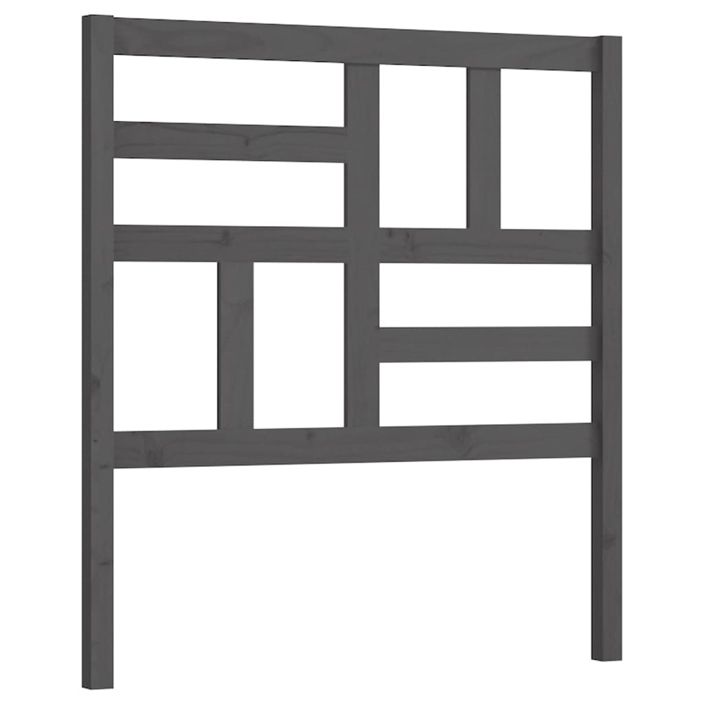 vidaXL Wezgłowie łóżka, szare, 96x4x104 cm, lite drewno sosnowe