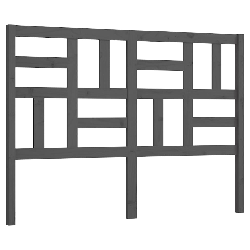 vidaXL Wezgłowie łóżka, szare, 126x4x104 cm, lite drewno sosnowe