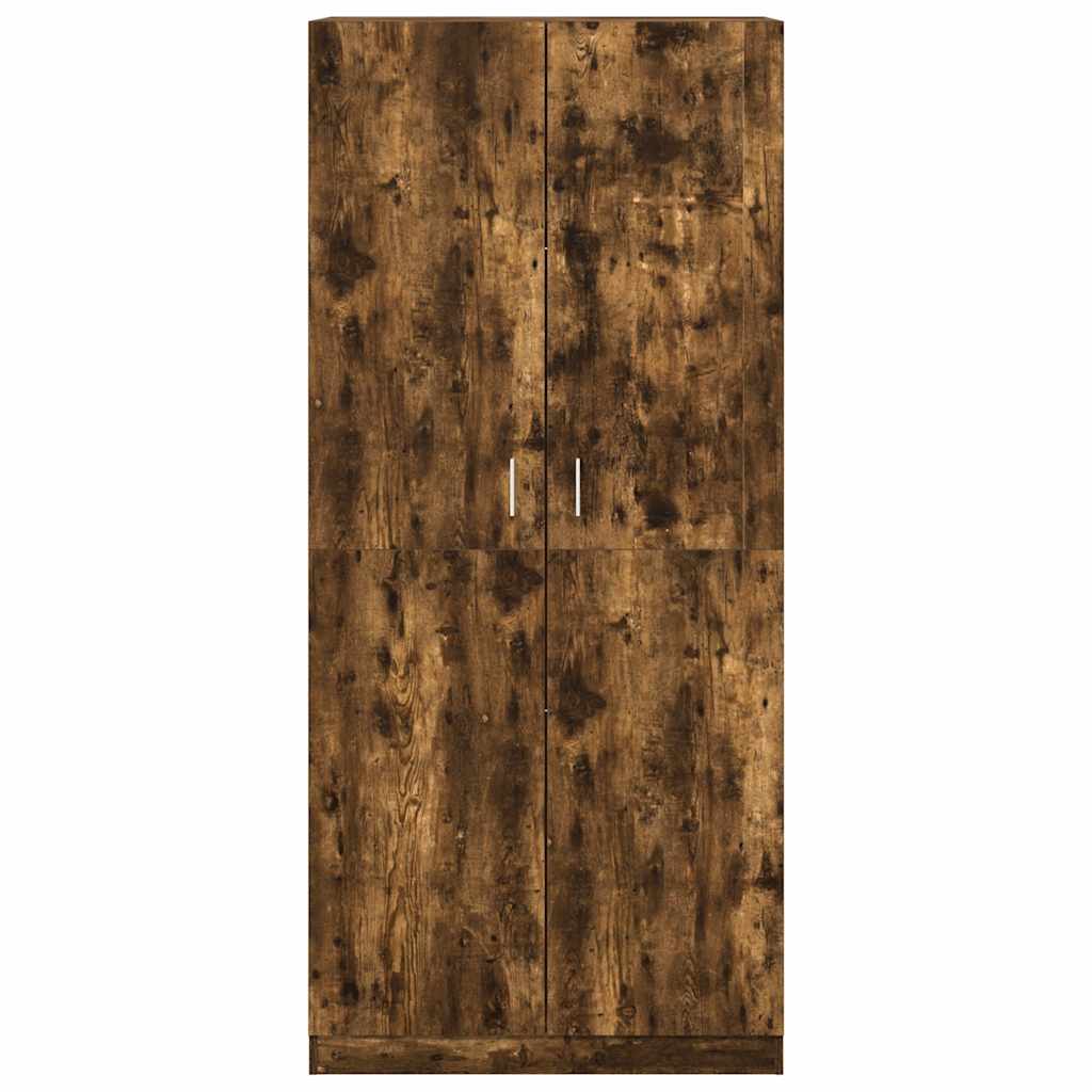 vidaXL Szafa, przydymiony dąb, 90x52x200 cm, materiał drewnopochodny