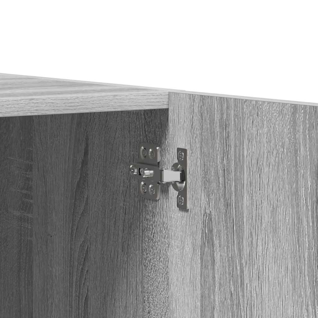 vidaXL Szafka, szary dąb sonoma, 90x52x200 cm, materiał drewnopochodny