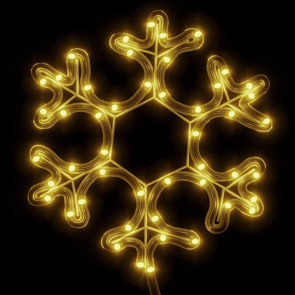 vidaXL Świąteczna dekoracja płatek śniegu 48 LED, ciepła biel 27x27 cm