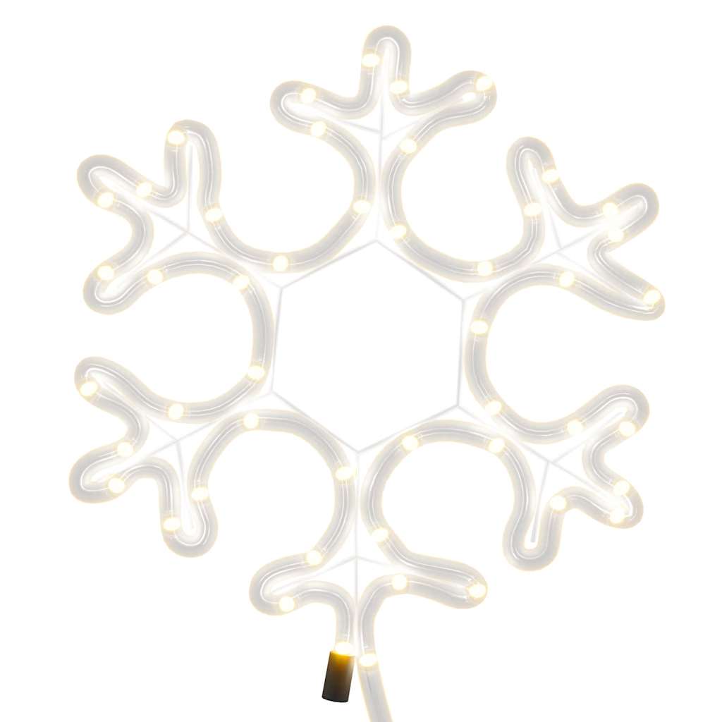 vidaXL Świąteczna dekoracja płatek śniegu 48 LED, ciepła biel 27x27 cm
