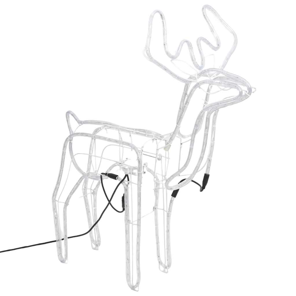 vidaXL Renifery z ruchomymi głowami, ciepłe białe światło, 76x42x87 cm