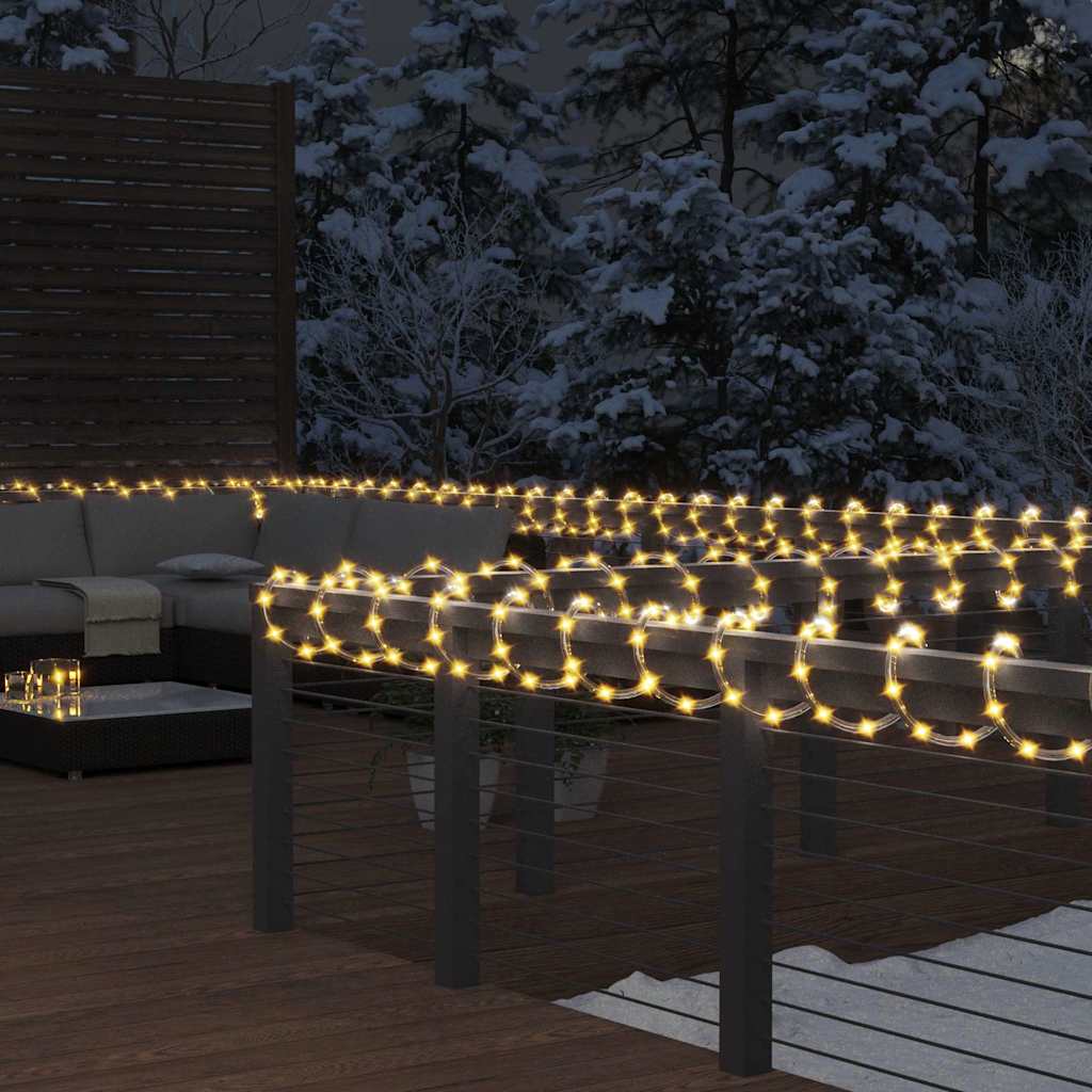 vidaXL Wąż świetlny, 240 LED, ciepła biel, 10 m, PVC