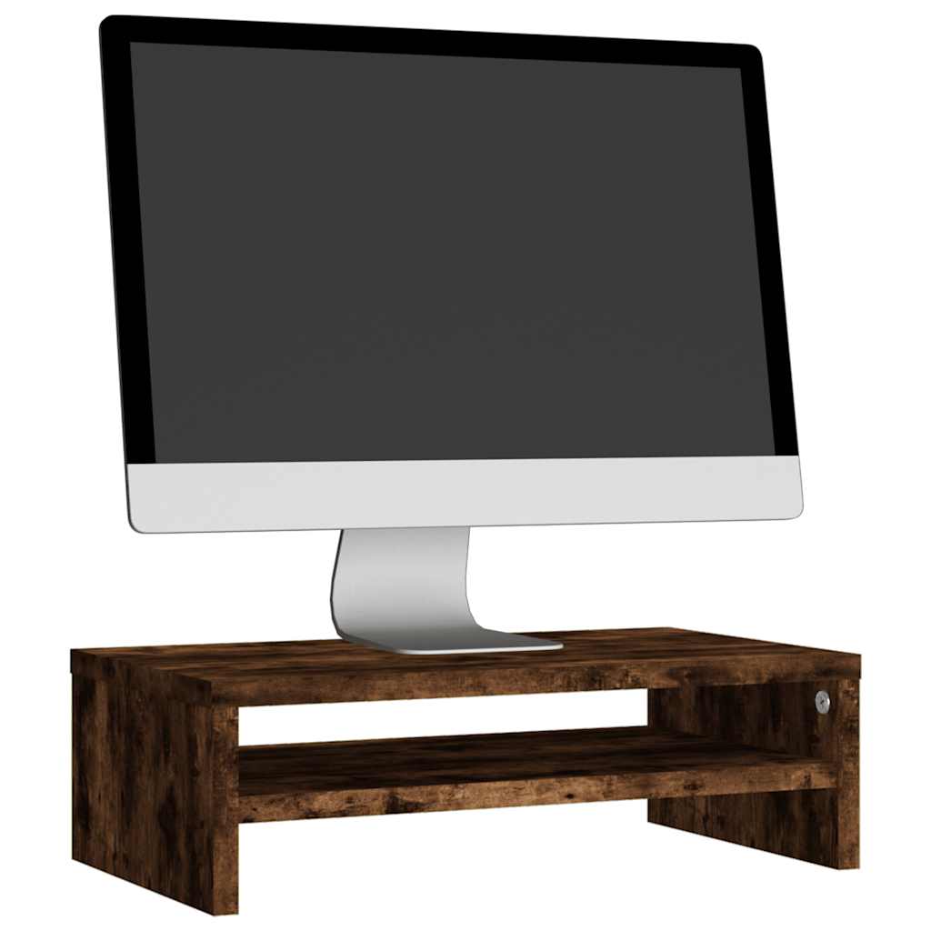 vidaXL Podstawka pod monitor, przydymiony dąb, 42x24x13 cm