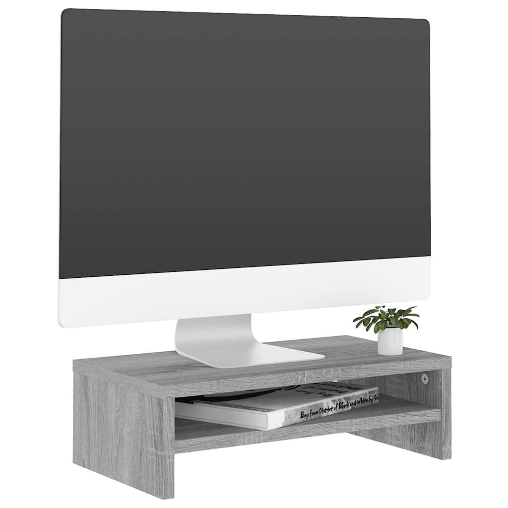 vidaXL Podstawka pod monitor, szary dąb sonoma, 42x24x13 cm