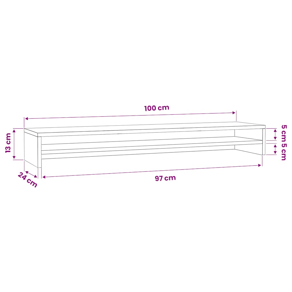 vidaXL Podstawka pod monitor, brązowy dąb, 100x24x13 cm