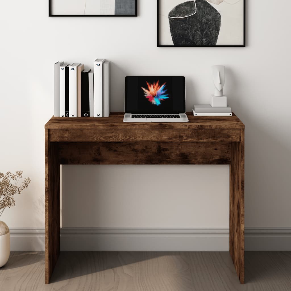 vidaXL Biurko, przydymiony dąb, 90x40x72 cm, materiał drewnopochodny