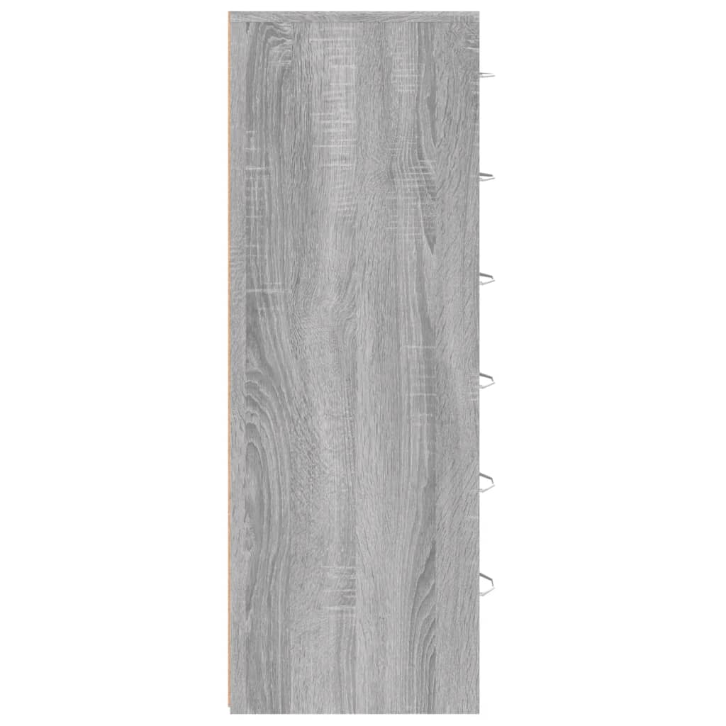vidaXL Komoda z 6 szufladami, szary dąb sonoma, 50x34x96 cm