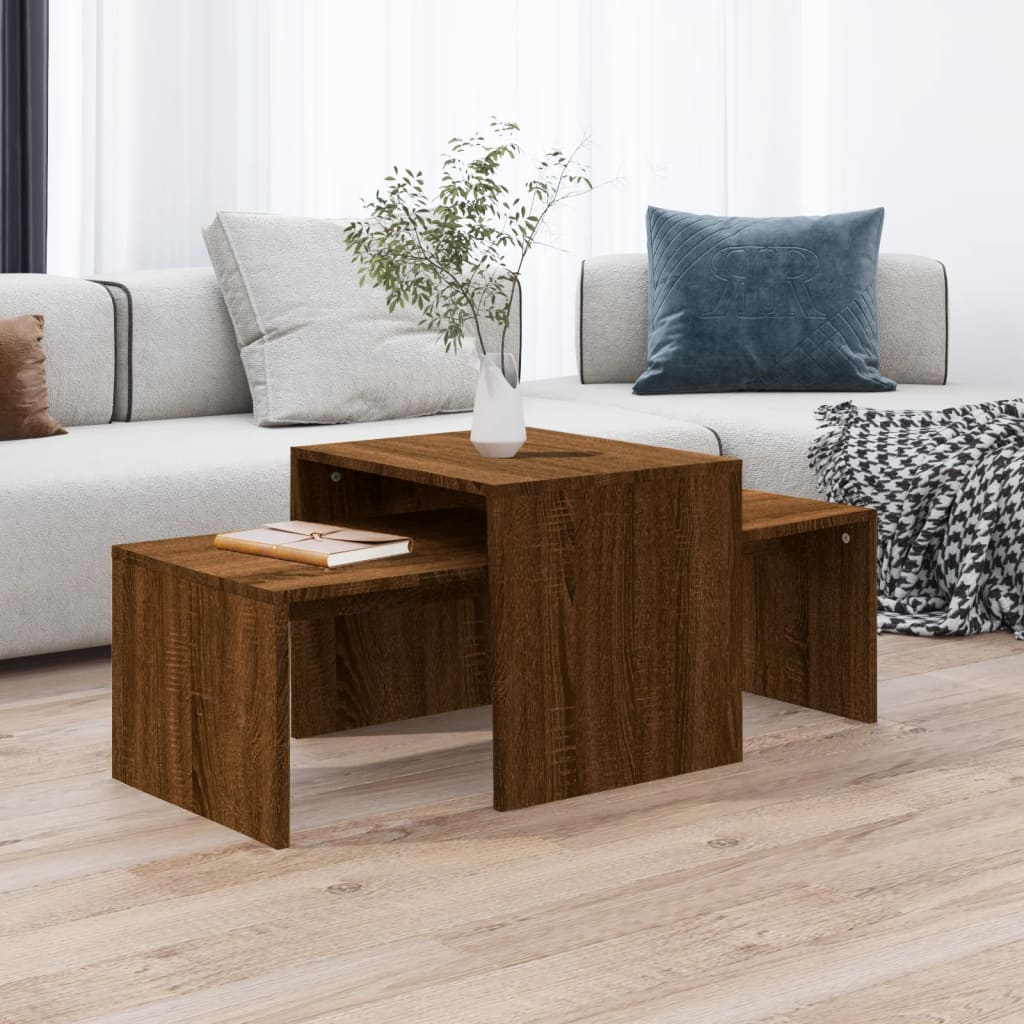 vidaXL Stolik kawowy, brązowy dąb 100x48x40 cm materiał drewnopochodny