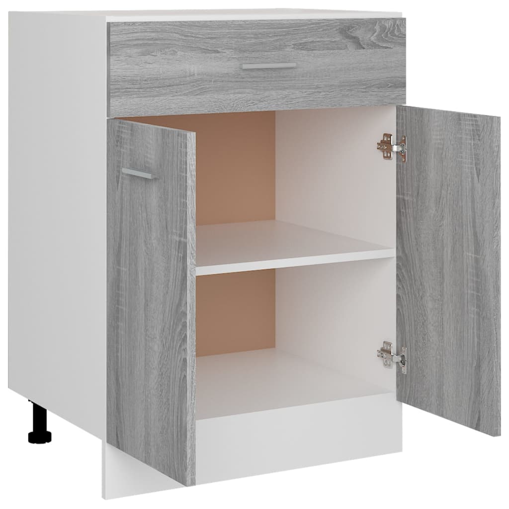 vidaXL Stojąca szafka z szufladą "Lyon" szary dąb sonoma 60x46x815 cm