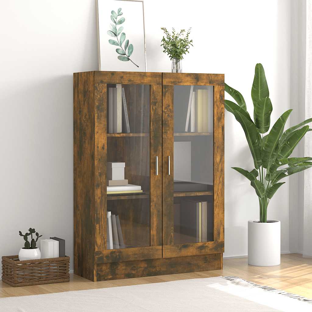 vidaXL Witryna, przydymiony dąb, 82,5 x 30,5 x 115 cm