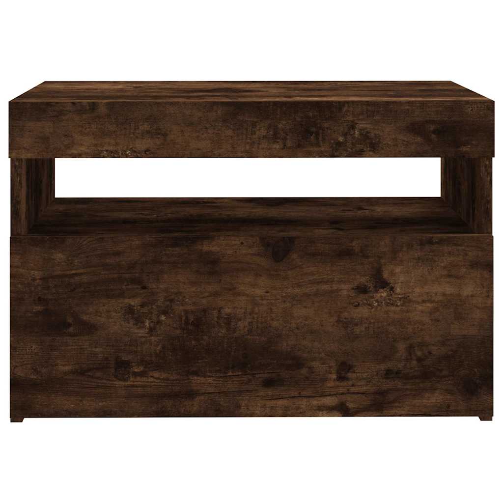 vidaXL Szafka pod TV z oświetleniem LED, przydymiony dąb, 60x35x40 cm