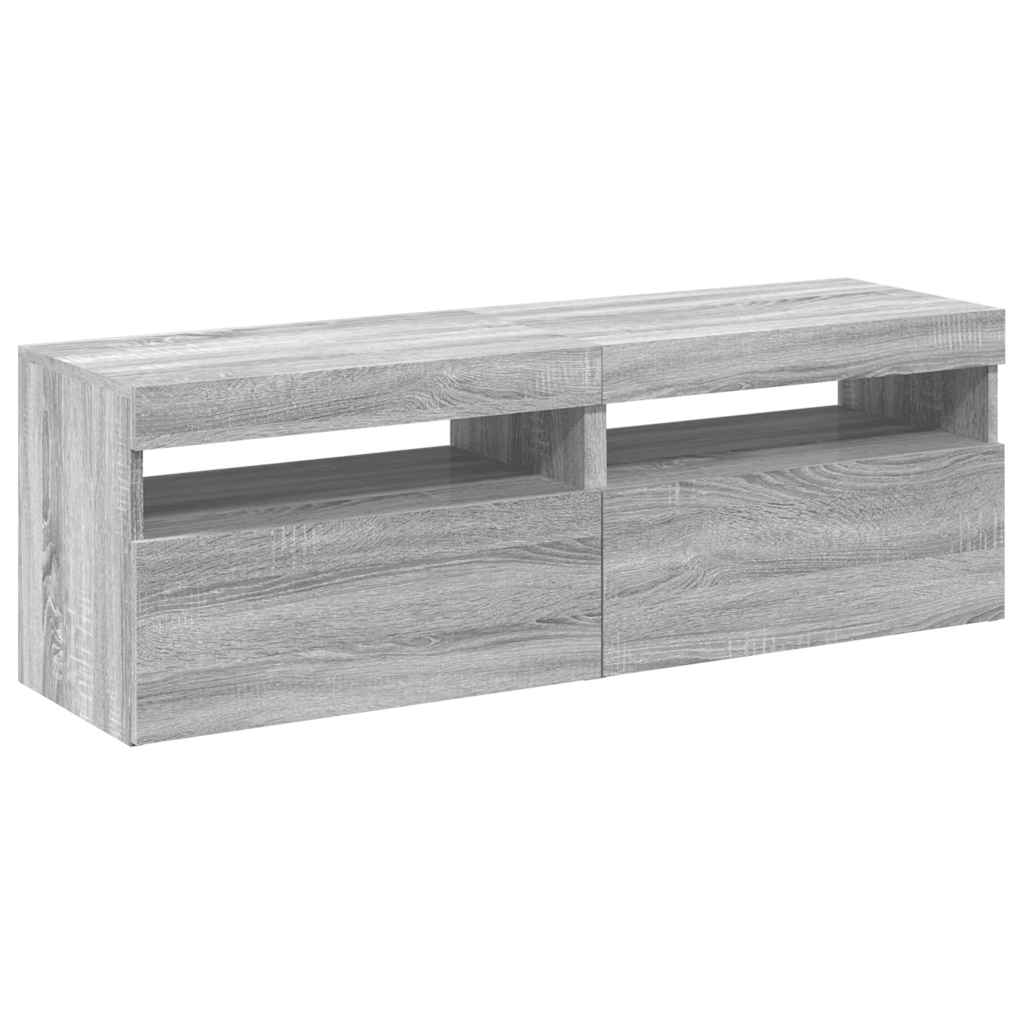 vidaXL Szafki TV z LED, 2 szt., szary dąb sonoma, 60x35x40 cm