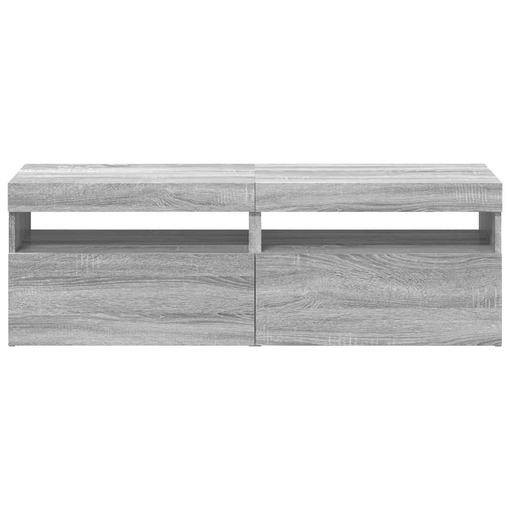 vidaXL Szafki TV z LED, 2 szt., szary dąb sonoma, 60x35x40 cm