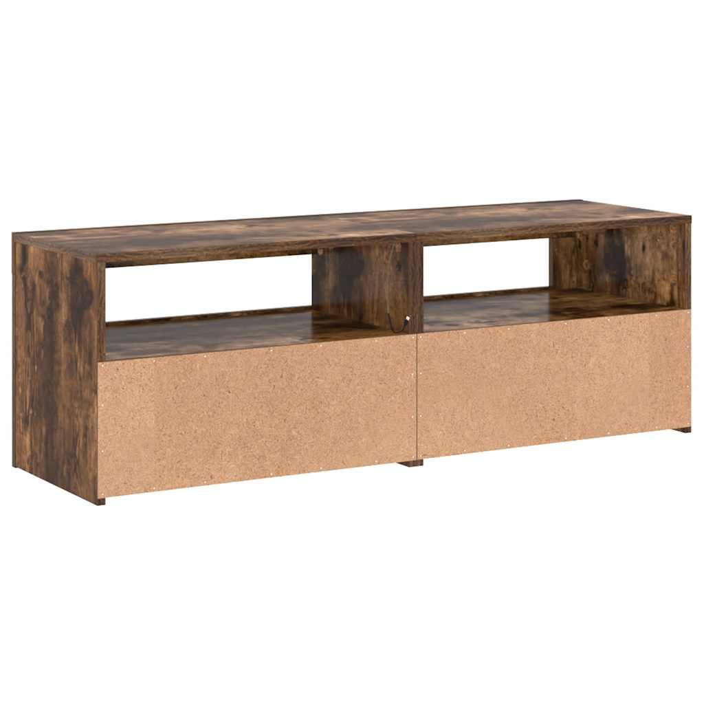 vidaXL Szafka pod TV z oświetleniem LED, przydymiony dąb, 120x35x40 cm