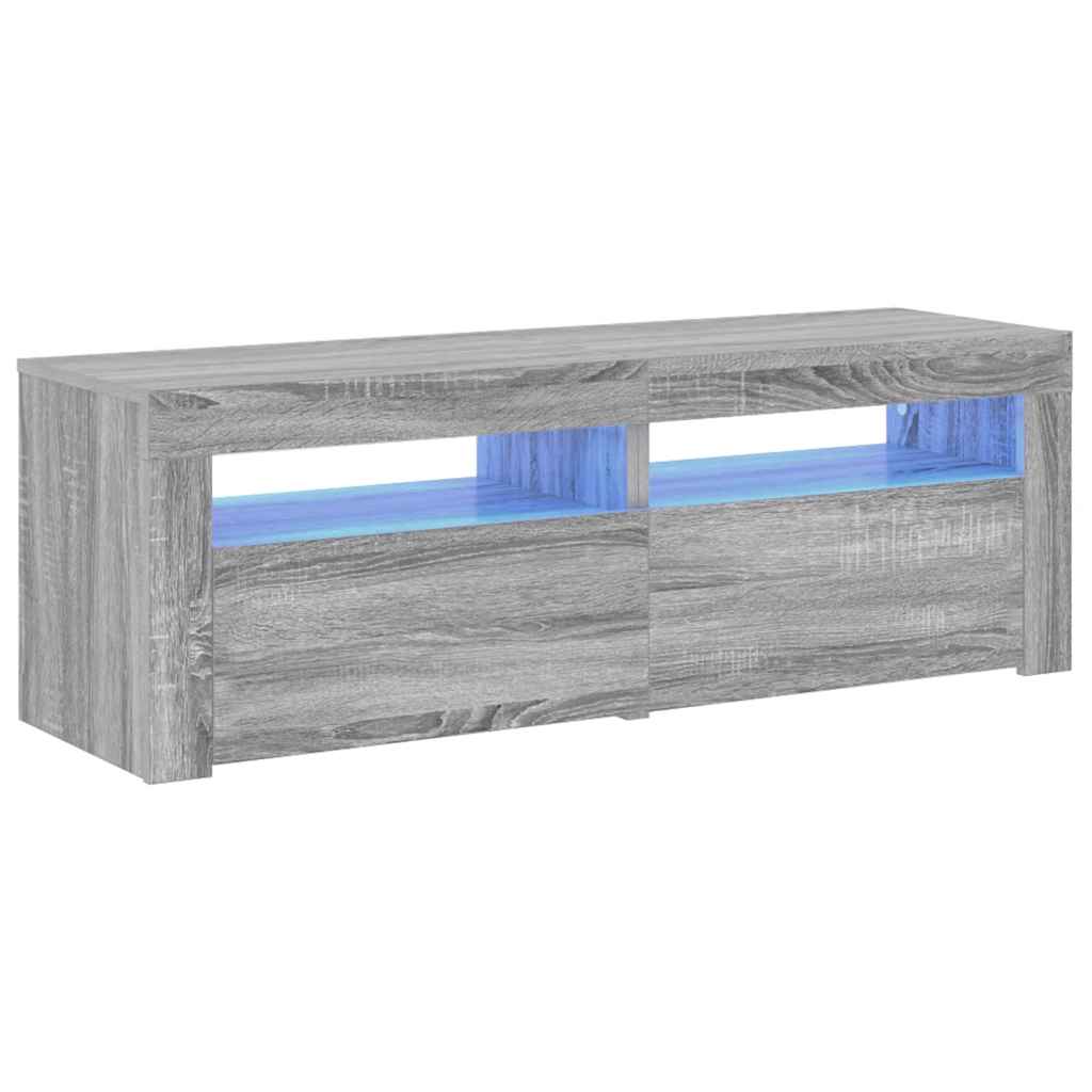 vidaXL Szafka pod TV z LED, szary dąb sonoma, 120x35x40 cm