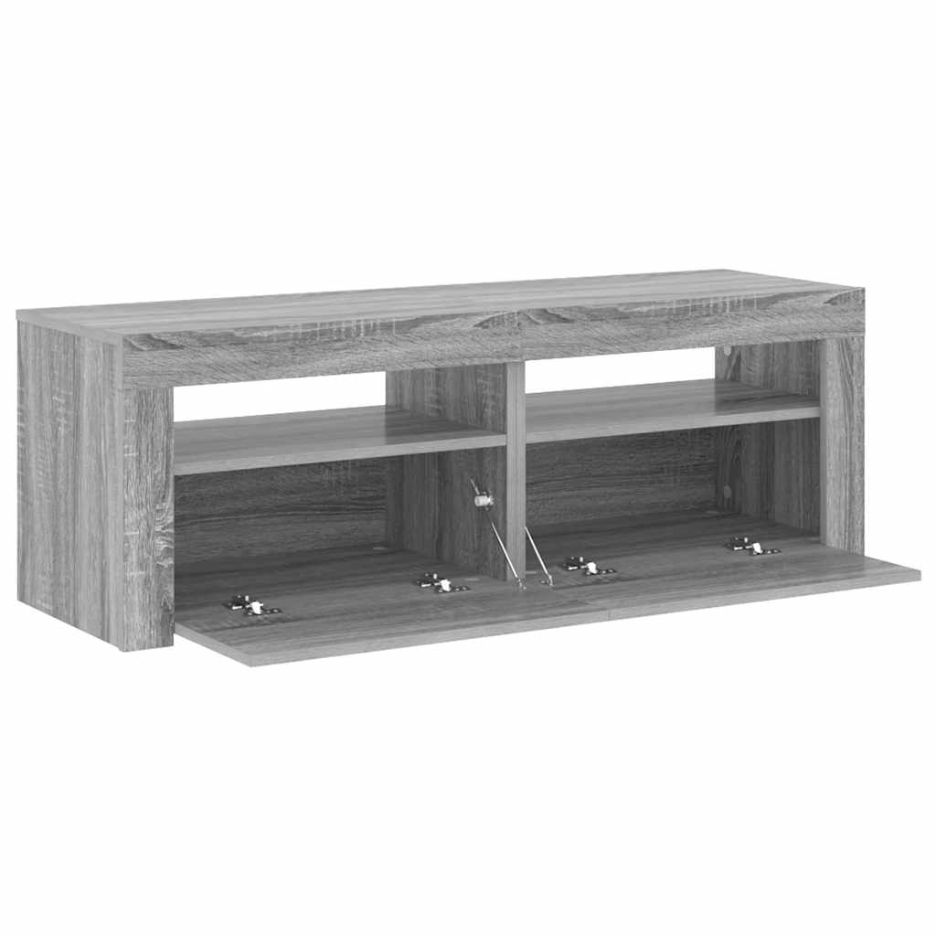vidaXL Szafka pod TV z LED, szary dąb sonoma, 120x35x40 cm