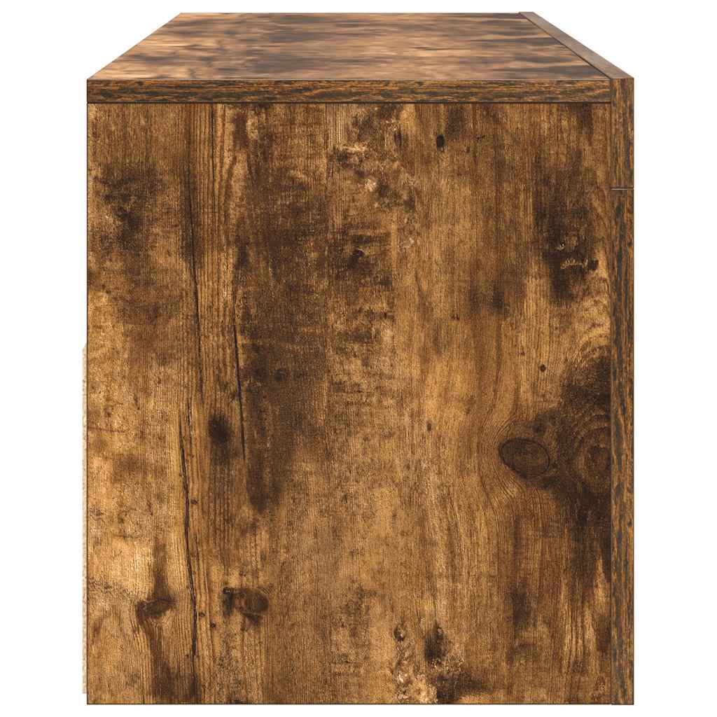 vidaXL Szafka pod TV z oświetleniem LED, przydymiony dąb, 120x35x40 cm