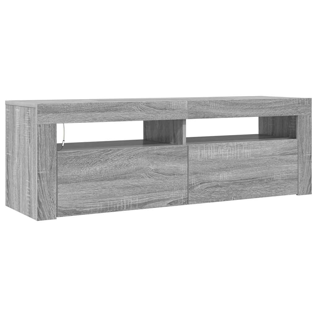 vidaXL Szafka pod TV z LED, szary dąb sonoma, 120x35x40 cm