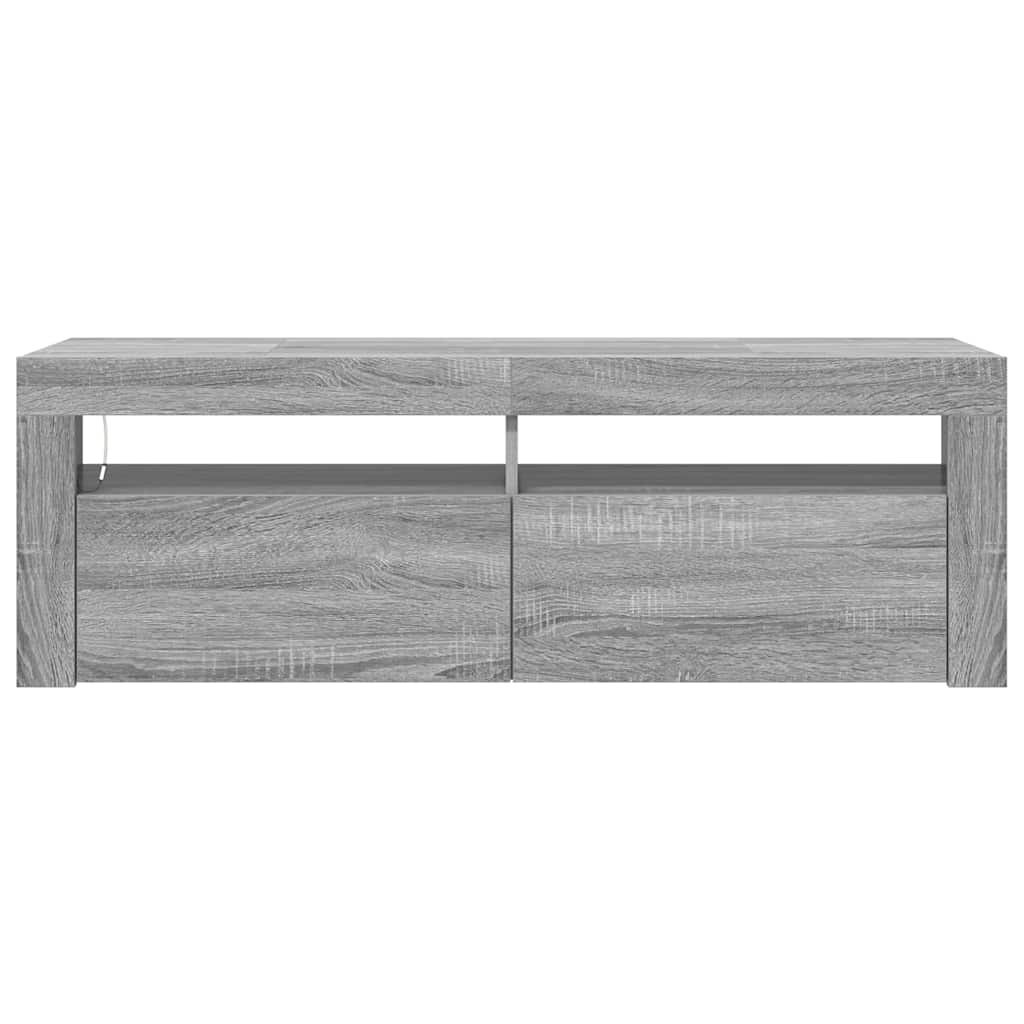 vidaXL Szafka pod TV z LED, szary dąb sonoma, 120x35x40 cm