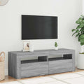 vidaXL Szafka pod TV z LED, szary dąb sonoma, 120x35x40 cm