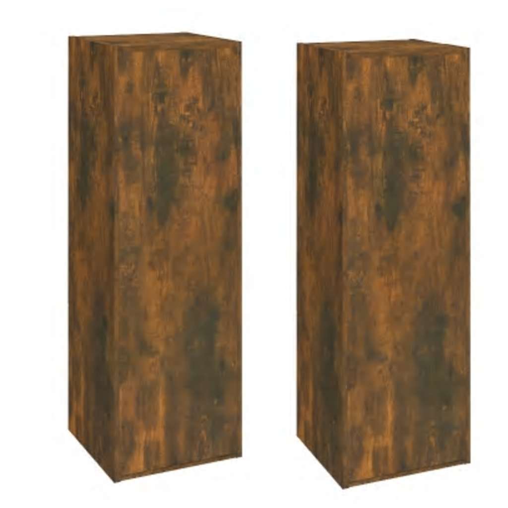 vidaXL Szafka pod telewizor, 2 szt., przydymiony dąb, 30,5x30x90 cm