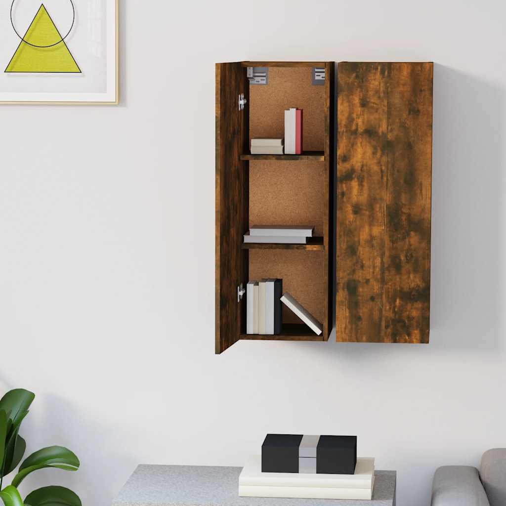 vidaXL Szafka pod telewizor, 2 szt., przydymiony dąb, 30,5x30x90 cm
