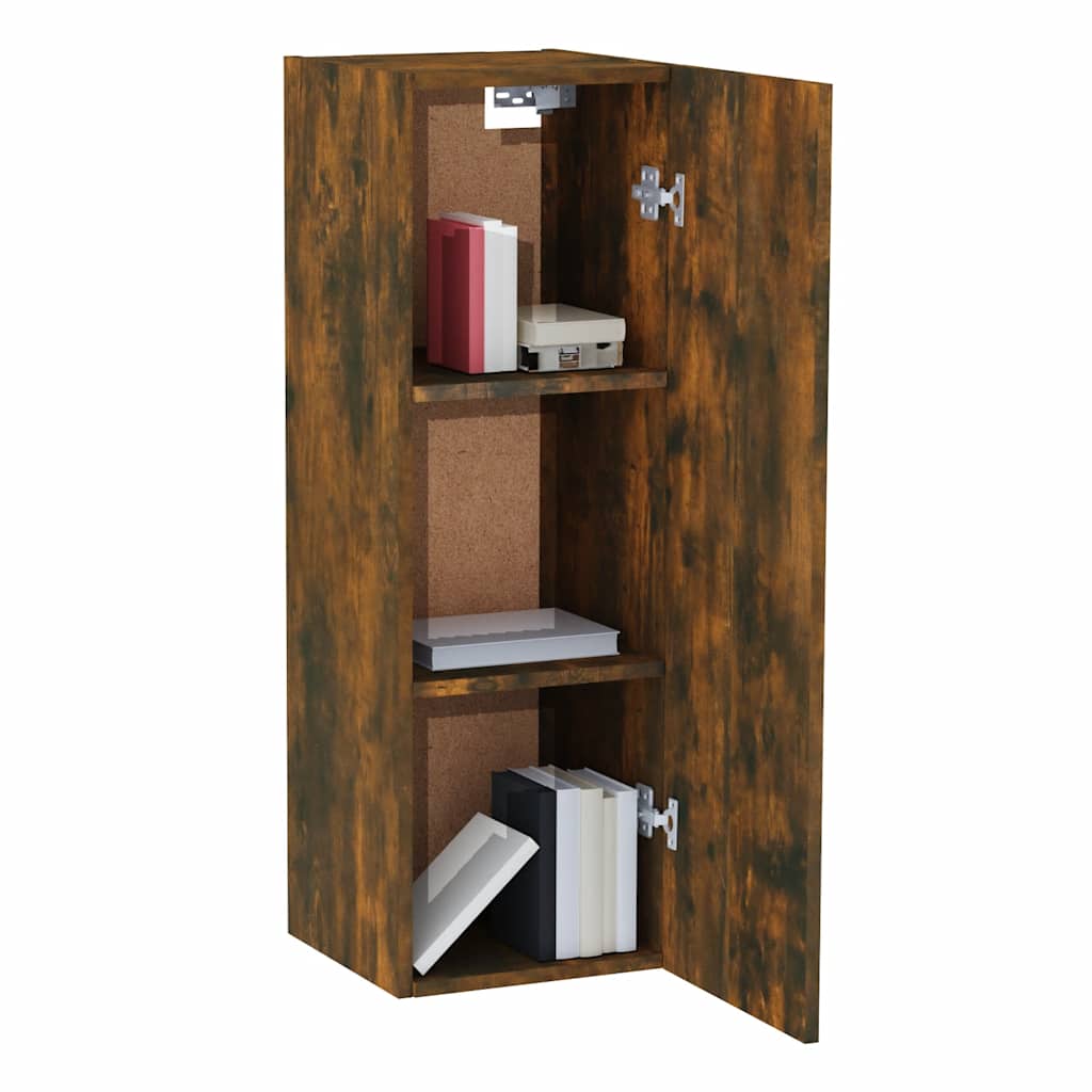 vidaXL Szafka pod telewizor, 2 szt., przydymiony dąb, 30,5x30x90 cm