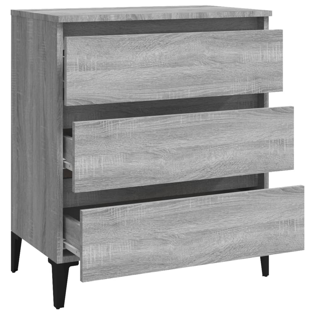 vidaXL Komoda, szary dąb sonoma, 60x35x69 cm, materiał drewnopochodny