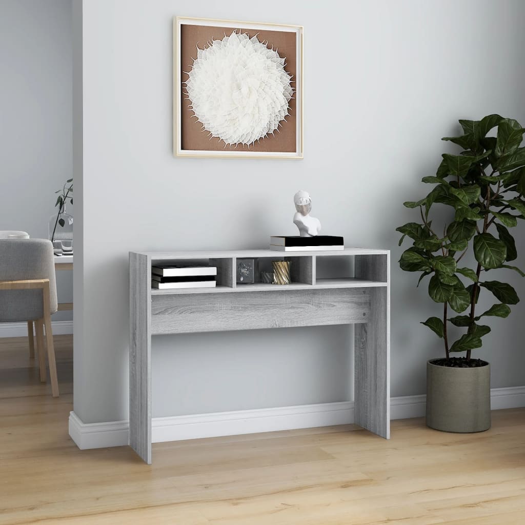 vidaXL Stolik konsolowy, szary dąb sonoma, 105x30x80 cm