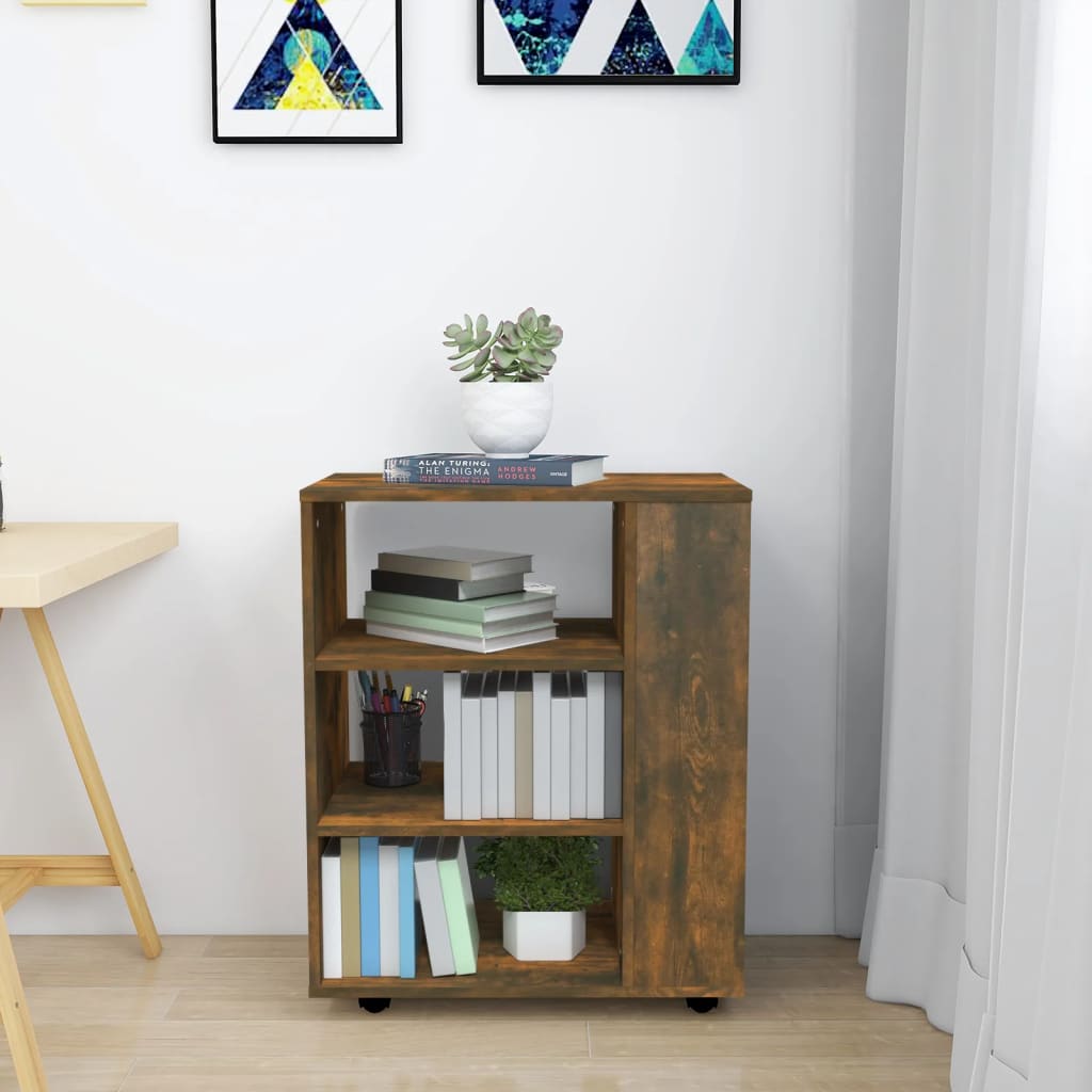 vidaXL Szafka na kółkach, przydymiony dąb, 60x35x75 cm