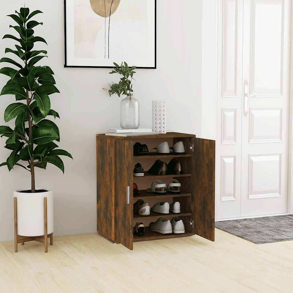 vidaXL Szafka na buty, przydymiony dąb, 60x35x70 cm