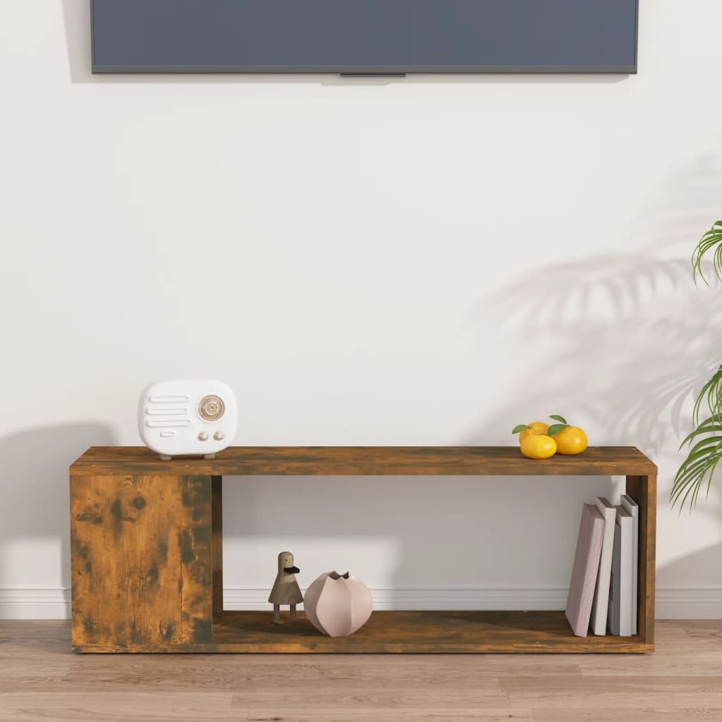 vidaXL Szafka pod telewizor, przydymiony dąb, 100x24x32 cm