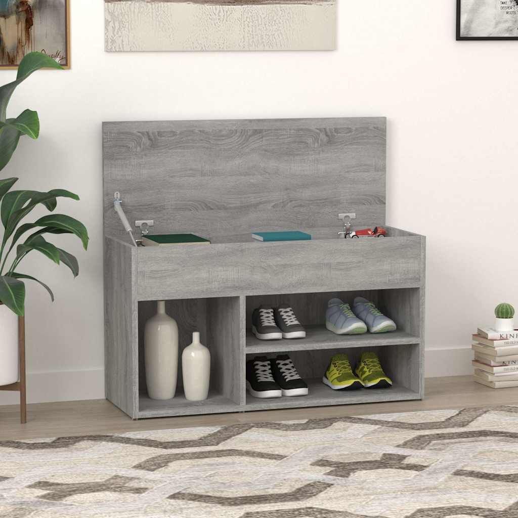 vidaXL Ławka z miejscem na buty, szary dąb sonoma, 80x30x45 cm
