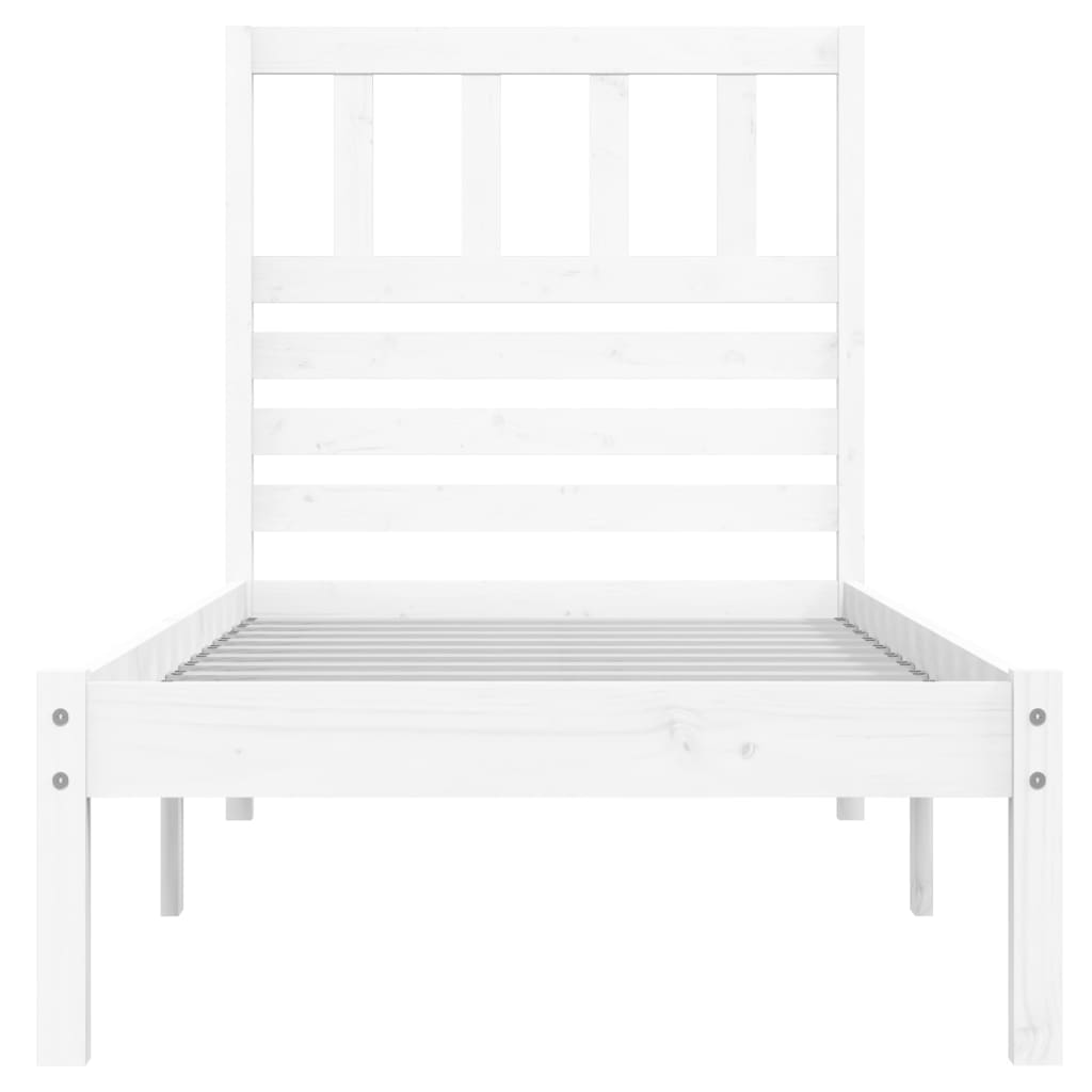 vidaXL Rama łóżka bez materaca, biała, 75x190 cm, lite drewno sosnowe