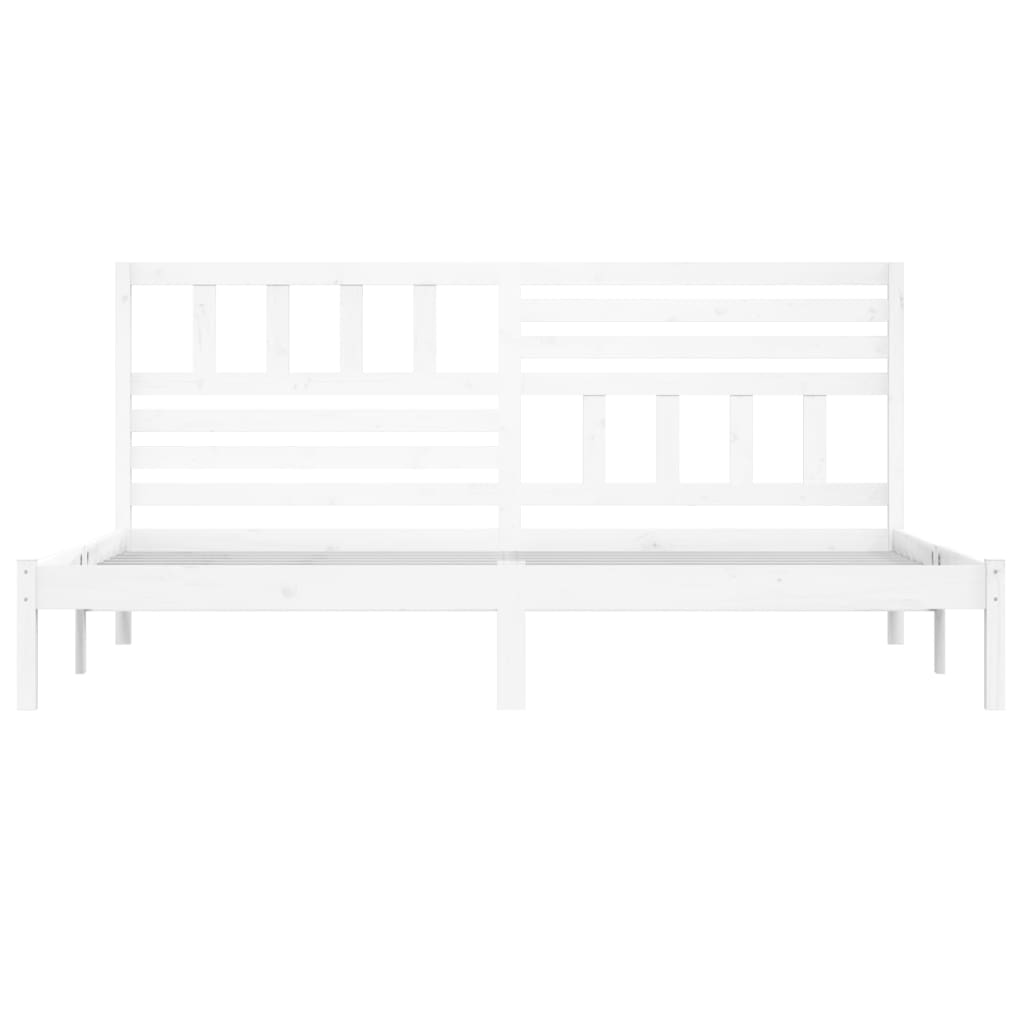 vidaXL Rama łóżka, biała, lite drewno sosnowe, 200 x 200 cm