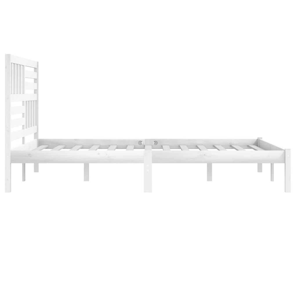 vidaXL Rama łóżka, biała, lite drewno sosnowe, 200 x 200 cm