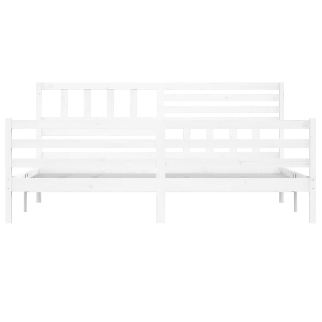 vidaXL Rama łóżka, biała, lite drewno sosnowe, 200 x 200 cm