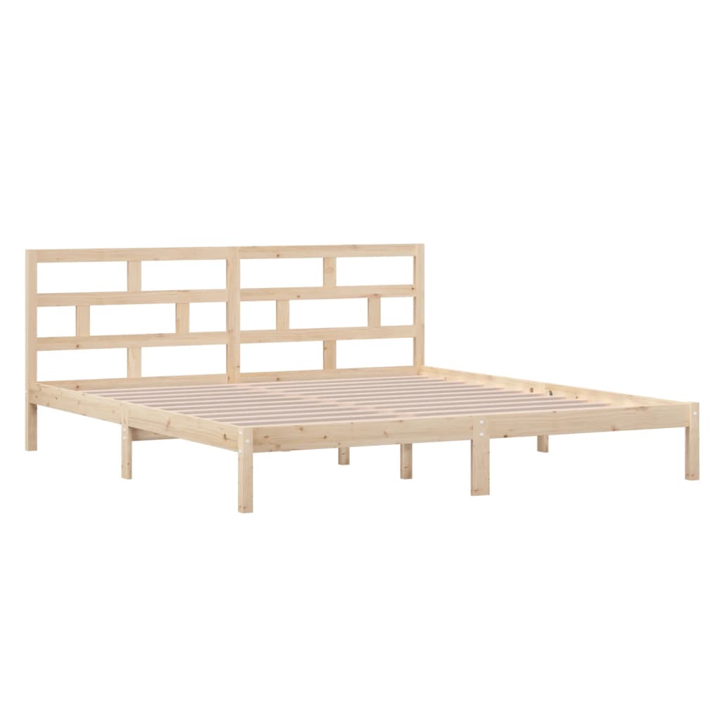 vidaXL Rama łóżka, lite drewno sosnowe, 140x190 cm
