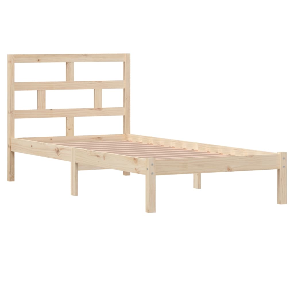vidaXL Rama łóżka, lite drewno sosnowe, 90x200 cm