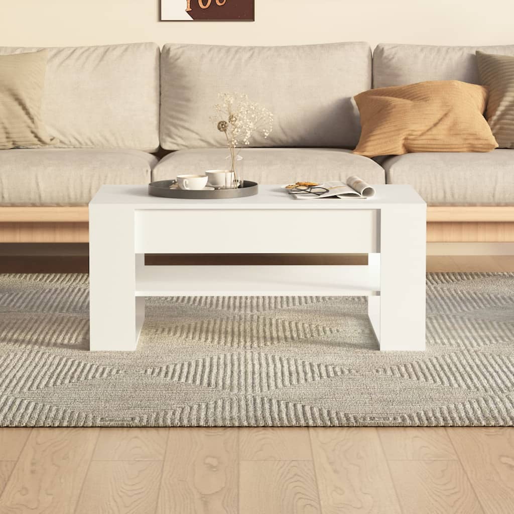 vidaXL Stolik kawowy, biały, 102x55x45 cm, materiał drewnopochodny