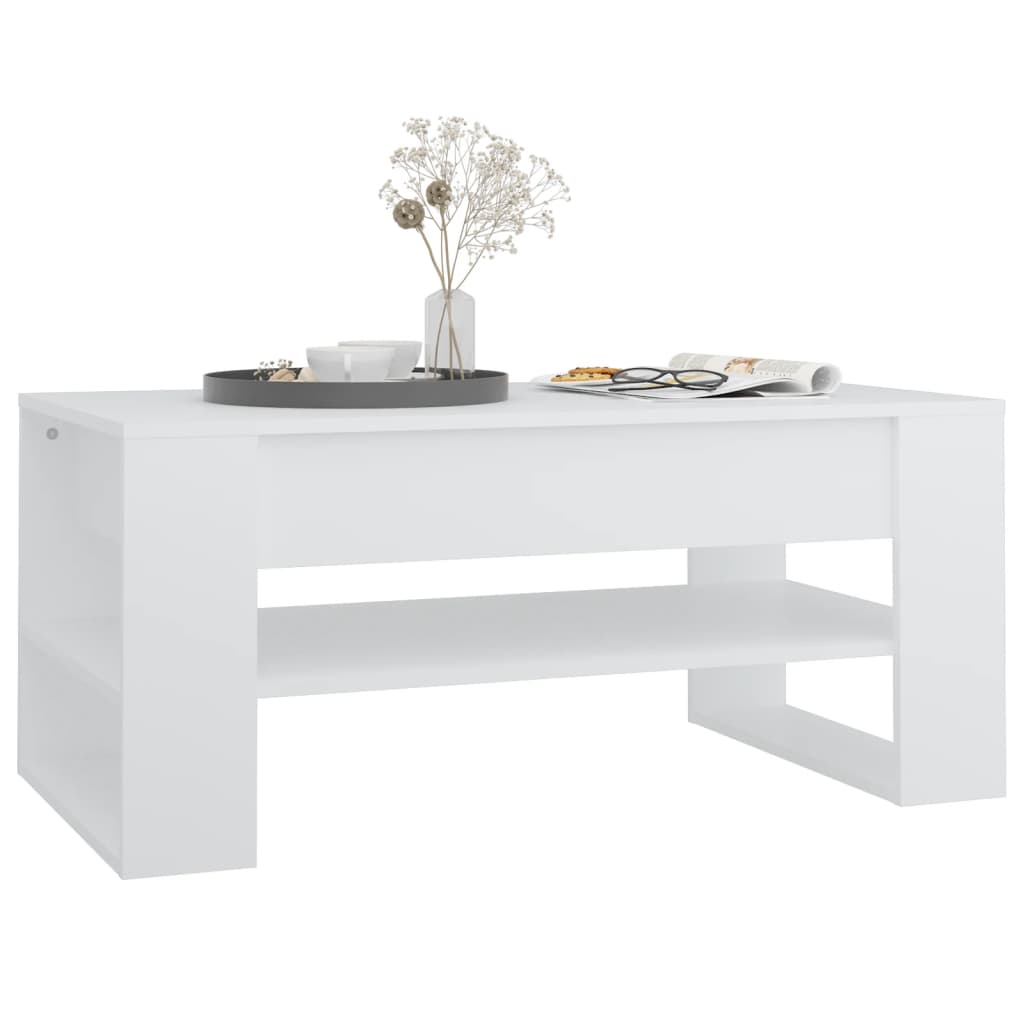 vidaXL Stolik kawowy, biały, 102x55x45 cm, materiał drewnopochodny