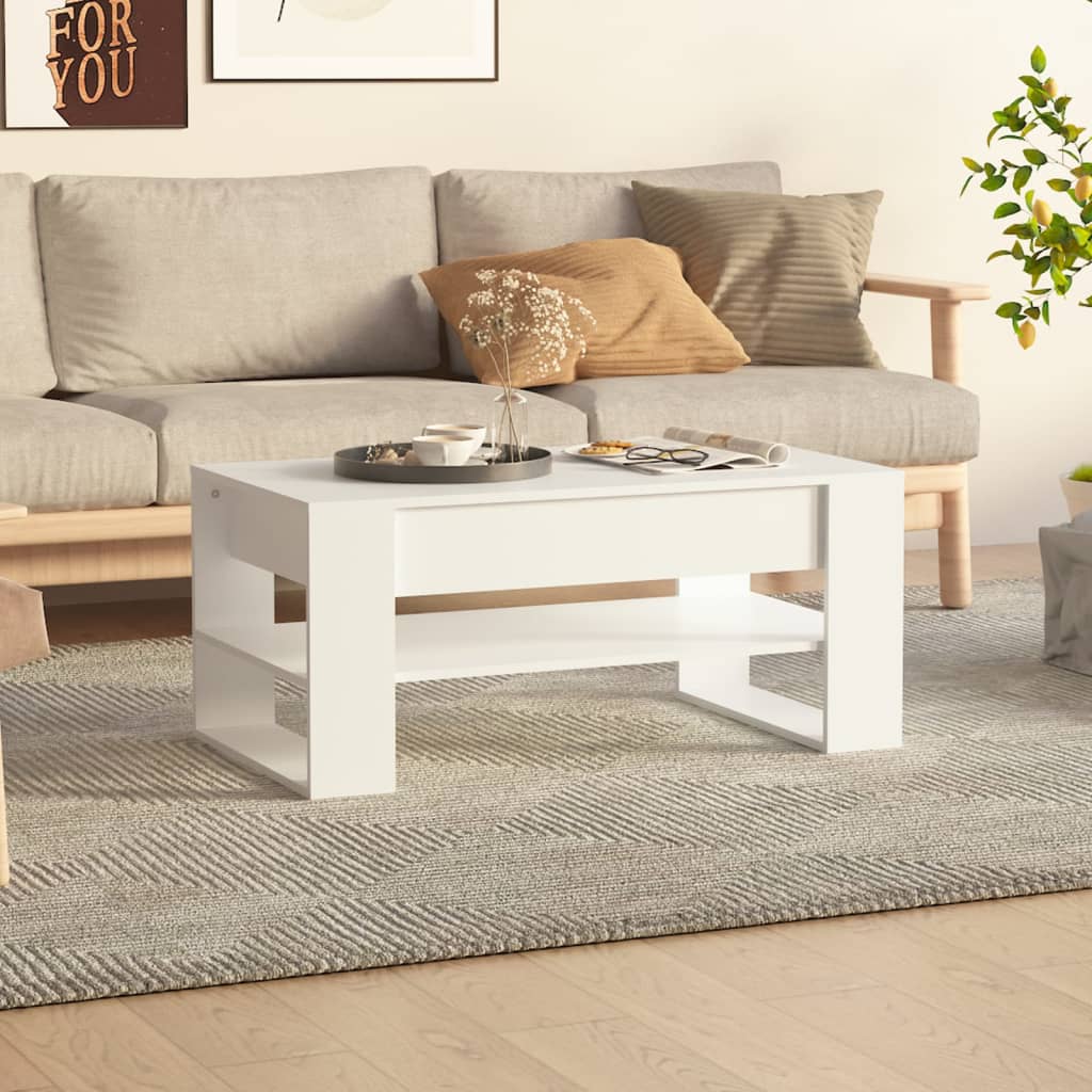 vidaXL Stolik kawowy, biały, 102x55x45 cm, materiał drewnopochodny