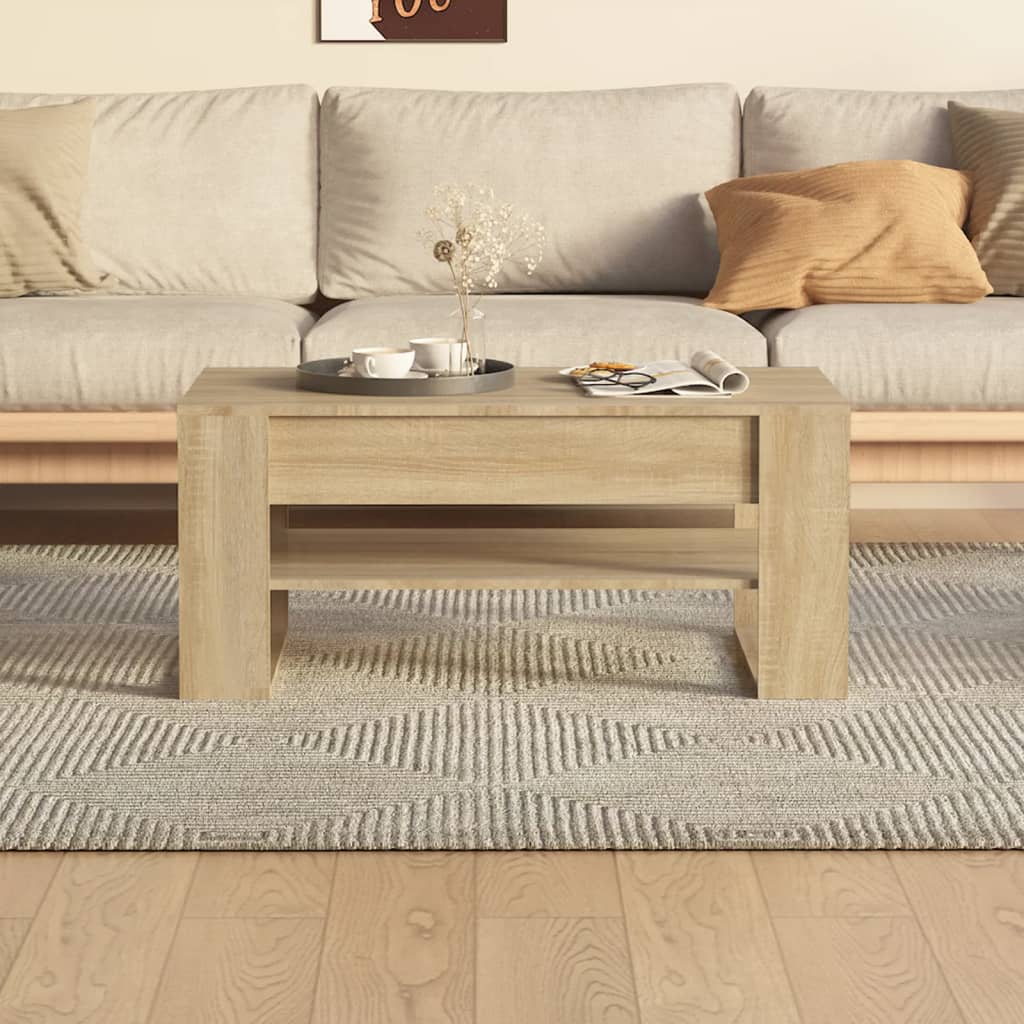 vidaXL Stolik kawowy, dąb sonoma 102x55x45 cm, materiał drewnopochodny