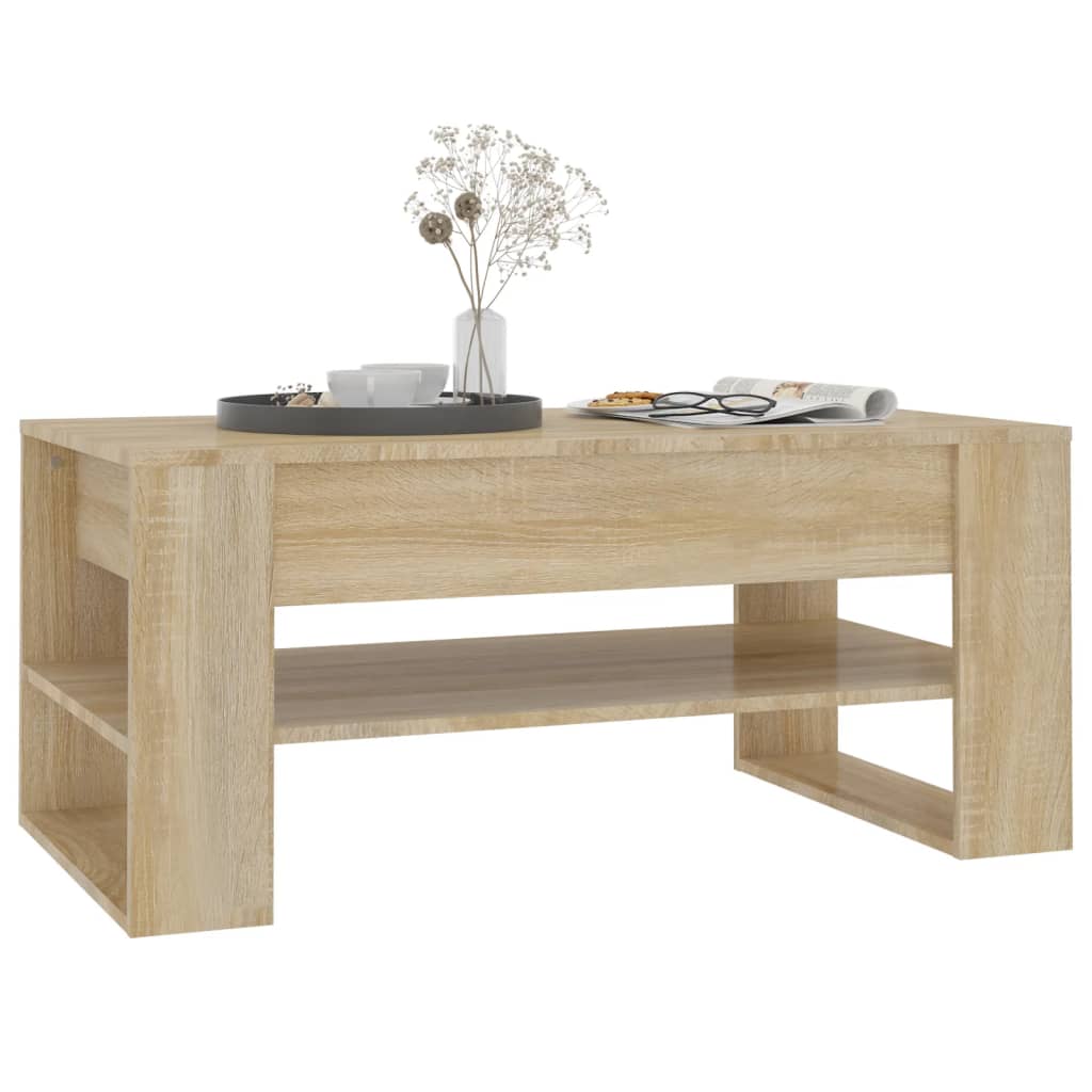 vidaXL Stolik kawowy, dąb sonoma 102x55x45 cm, materiał drewnopochodny