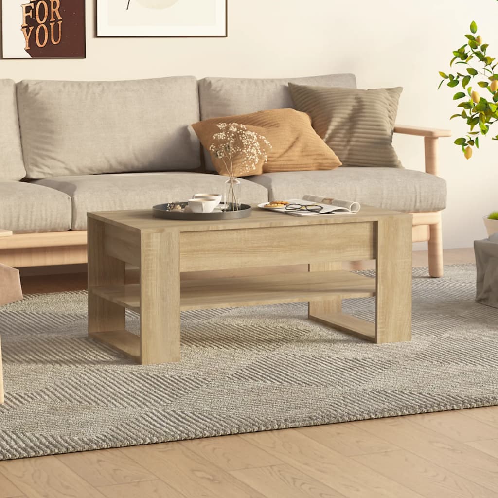 vidaXL Stolik kawowy, dąb sonoma 102x55x45 cm, materiał drewnopochodny