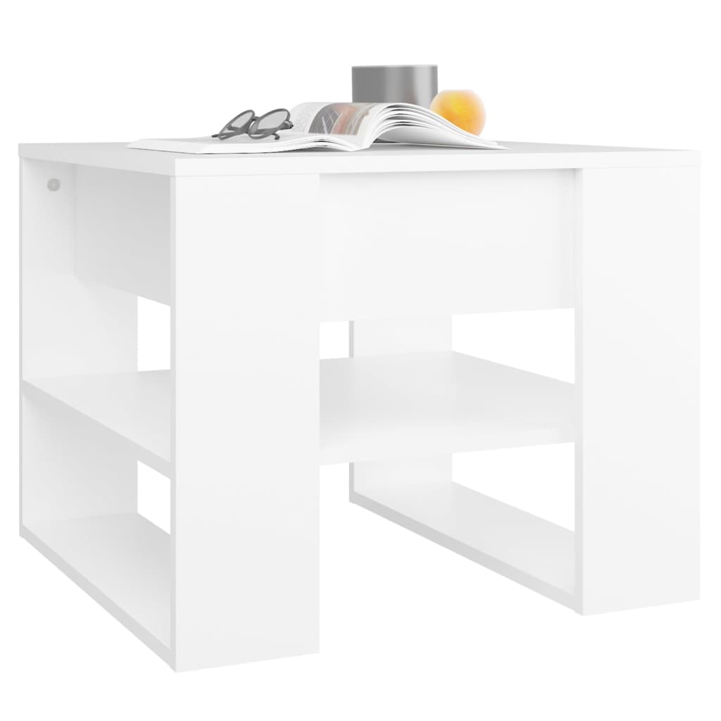 vidaXL Stolik kawowy, biały, 55,5x55x45 cm, materiał drewnopochodny