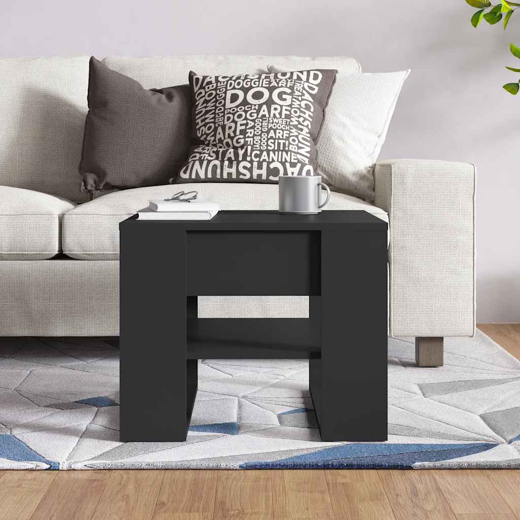 vidaXL Stolik kawowy, czarny, 55,5x55x45 cm, materiał drewnopochodny